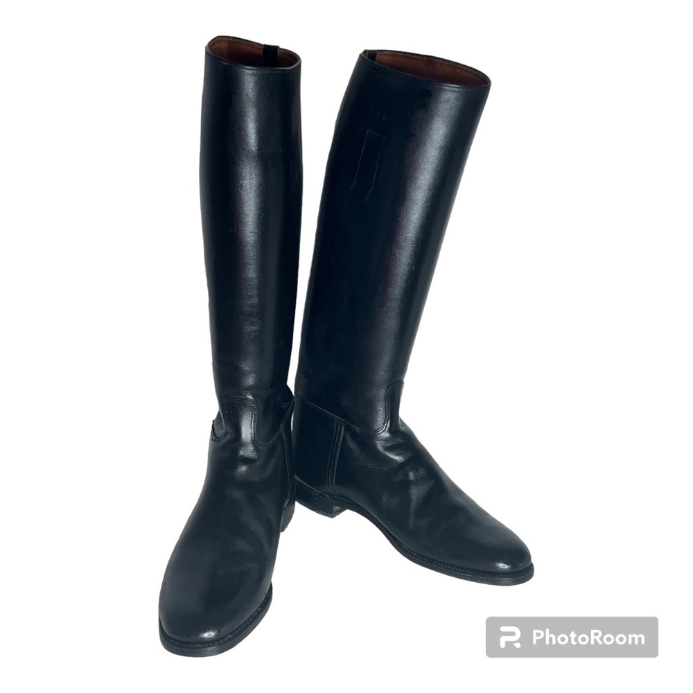Vtg EUC Riding Boots Black England Made Leather Knee High Men’s 12 D